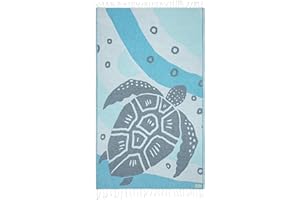 Sand Cloud Oversized Turkish Beach Towel (Bruno Blue) - 100% Certified Cotton Turkish Bath Towels - Sand Free & Quick Dry Large Beach Towel for Pool, Yoga, Picnic & Travel - As Seen on Shark Tank