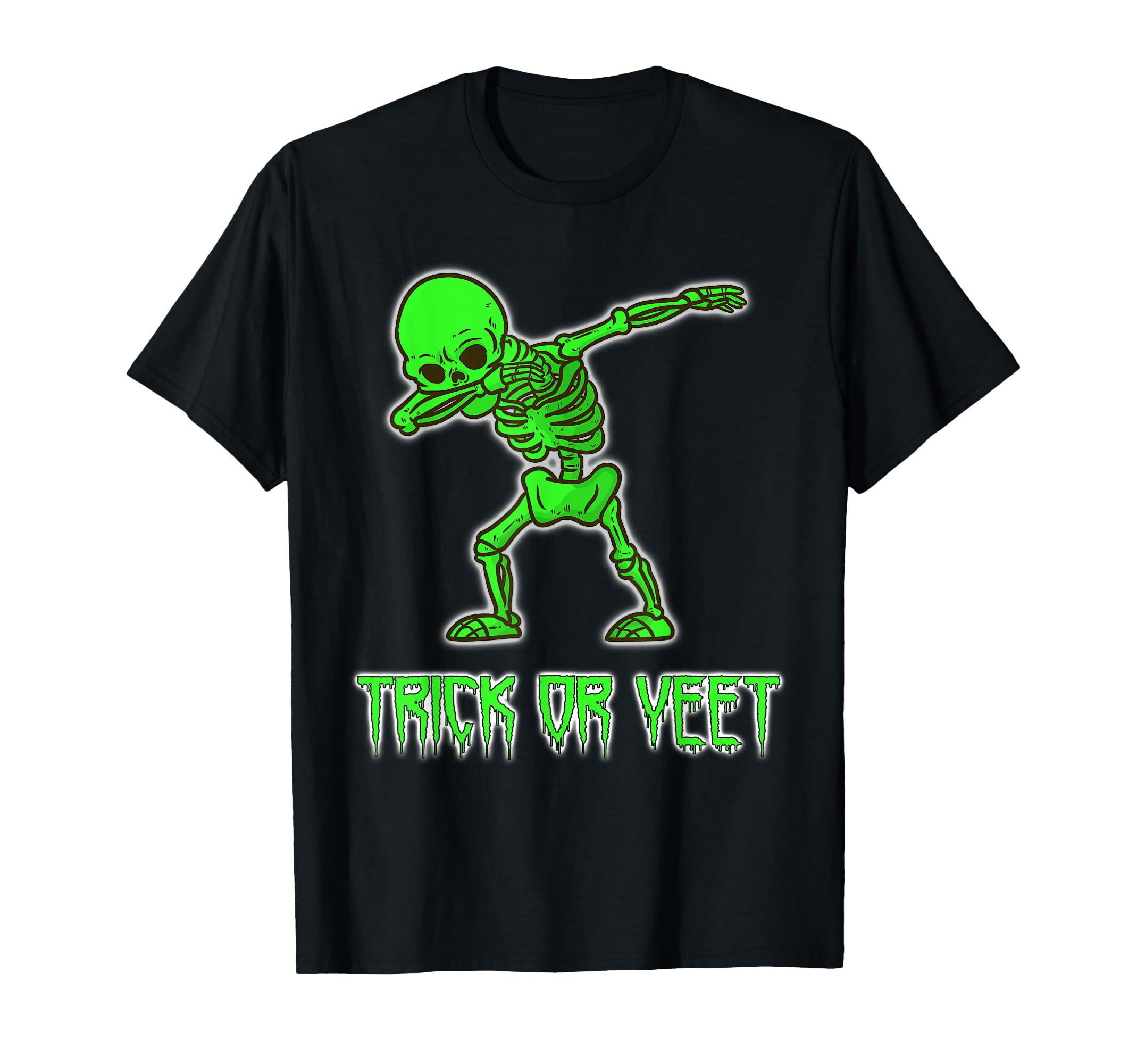 Trick or YEET Green Dabbing Skeleton T-Shirt
