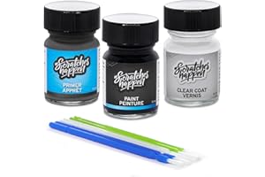 ScratchesHappen Exact-Match Touch Up Paint Kit - Sierra Black/Solid Black (PBSB) for Tesla - Preferred (Paint + Clear Coat + 