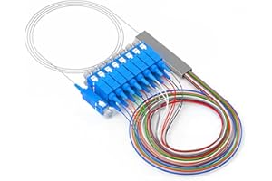 Poyiccot Fiber Optical Splitter, SC UPC 1X16 PLC Singlemode Fiber Optical Splitter, Telecom-Grade 0.9mm G657A1 Singlemode Fibe Pigtail 1260/1650nm. 1M/3.3FT.