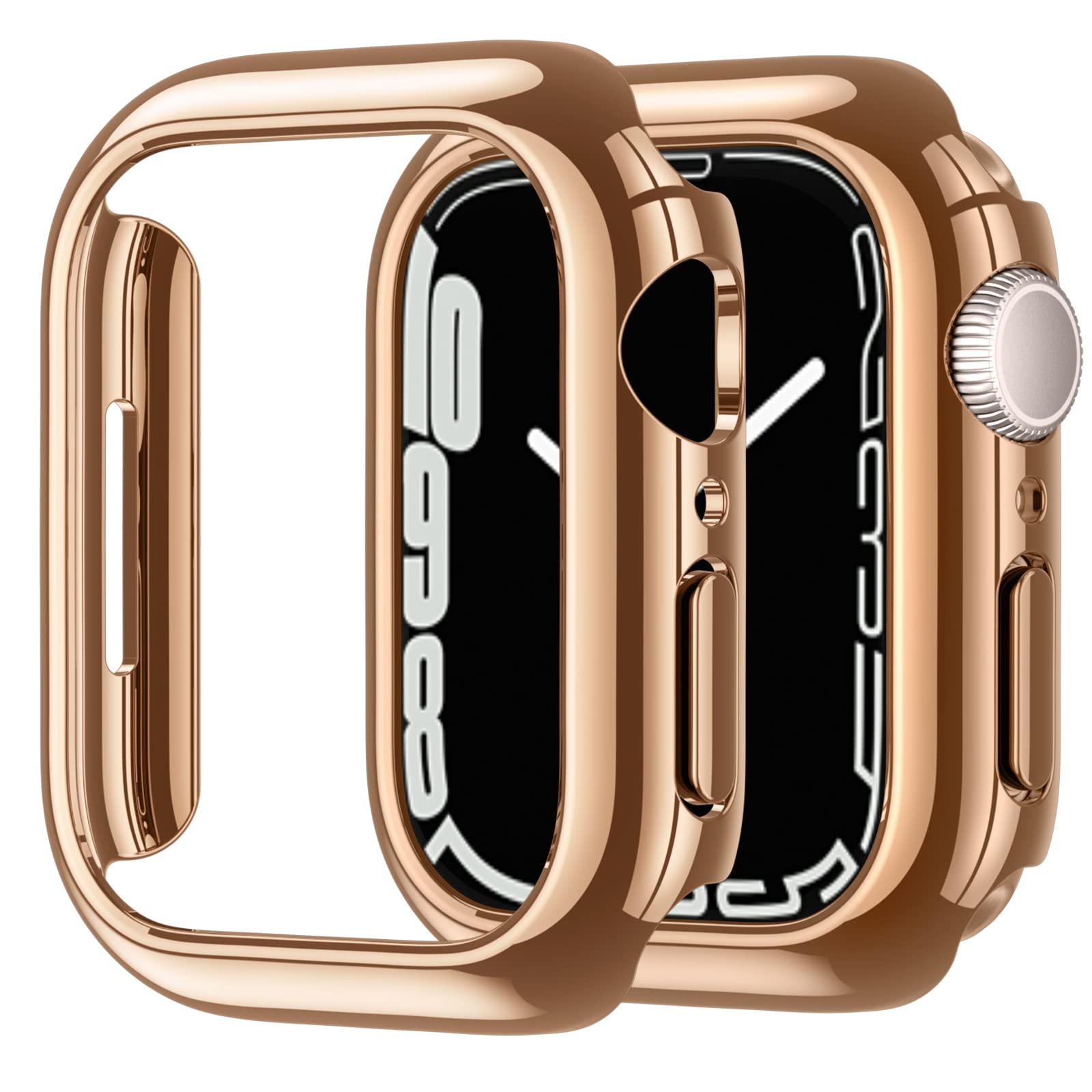Recoppa 2 Pack for Apple Watch Case 41mm Series 8/7 [NO Screen Protector], Hard PC Ultra-Thin Bumper All-around Edge Protective Cover for iWatch Series 8/7 41mm Rose Gold*2