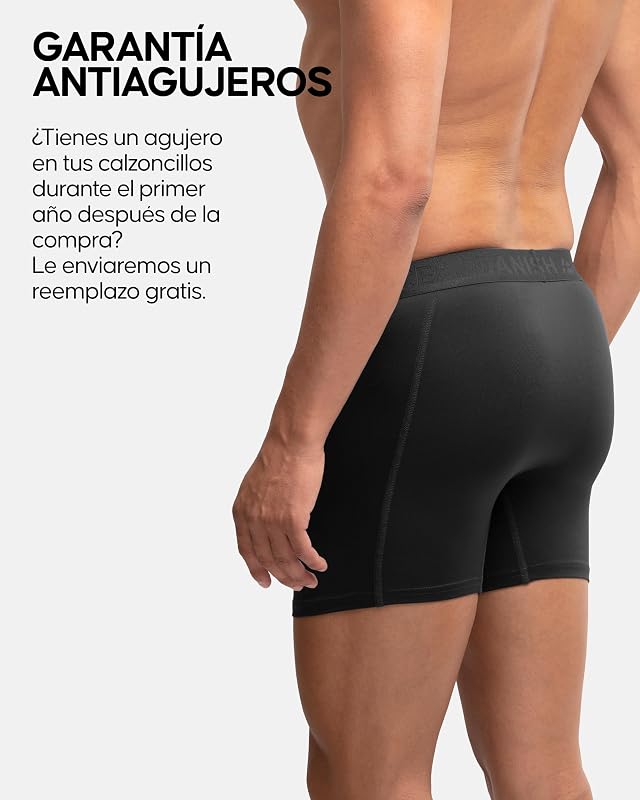 Calções Boxer Desportivos Masculinos, Justos e Respiráveis, Pack de 3, Pretos, L