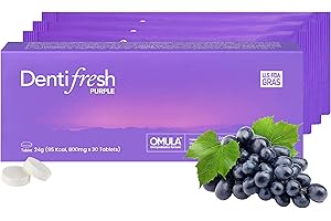 K K·NUTRA K-Nutra Dentifresh Xylitol Tabs Purple (24g, 30 Tablets) Holiday Gifts 4 Billion CFU, Sugar-Free Oral Probiotics for Teeth & Mouth, Bad Breath Gums, Safe for Bedtime, Mild Grape Flavor with OMULA