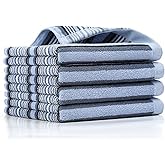 SALAS Kitchen Dish Towels for Drying Dishes, Large Cotton Kitchen Cloths Hand Towels, Stripped Terry Dish Cloths, Thick Highly Absorbent Towel Sets with Hanging Loop, 16" X 26"