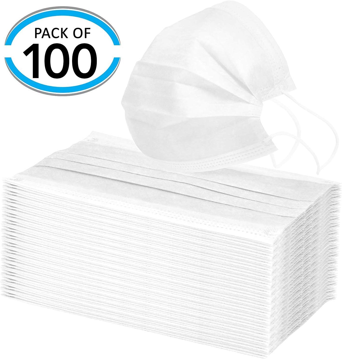 100 Pcs Luxton Disposable Face Mask with Elastic Ear Loop