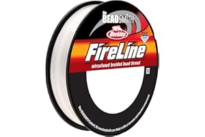 The Beadsmith Fireline by Berkley – Micro-Fused Braided Thread – 6lb. Test.006”/.15mm Diameter, 125 Yard Spool, Crystal Color
