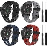 MoKo Band Compatible with Garmin Fenix 3/Fenix 5X, [4PACK] Soft Silicone Replacement Watch Band for Garmin Fenix 3/Fenix 3 HR