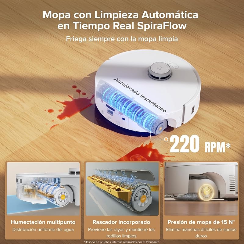 Qrevo Curv 2 Flow Robot Aspirador Succión Extrema de 20000 Pa