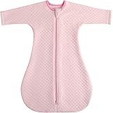 Easy Transition Baby Sleep Sack with Sleeves Soft Cotton Warm 6-12 Months 1.5 Tog, Soft Sleeping Sack Comfortable Wearable Blanket 2-Way Zipper, Sleeping Bag Sleep Sack Unisex Newborn Babies Girl Boy