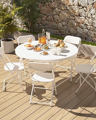 TRINEAR Foot Round Folding Table, 48
