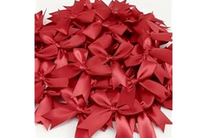 ZYTJ Red Gift Wrap Bows - 50pcs 3.3 Inch Elegant Bows for Gift Wrapping, Party Decorations, Wedding Decor, Birthday Presents, Holiday Gifts, DIY Crafts, Baby Shower, Anniversary, Christmas, Gift Bags