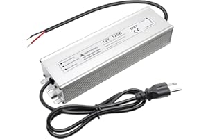 120W 12 Volt LED Power Supply, Waterproof IP67 LED Driver, 110V AC to 12V DC Converter, LED Transformer Low Voltage Output wi
