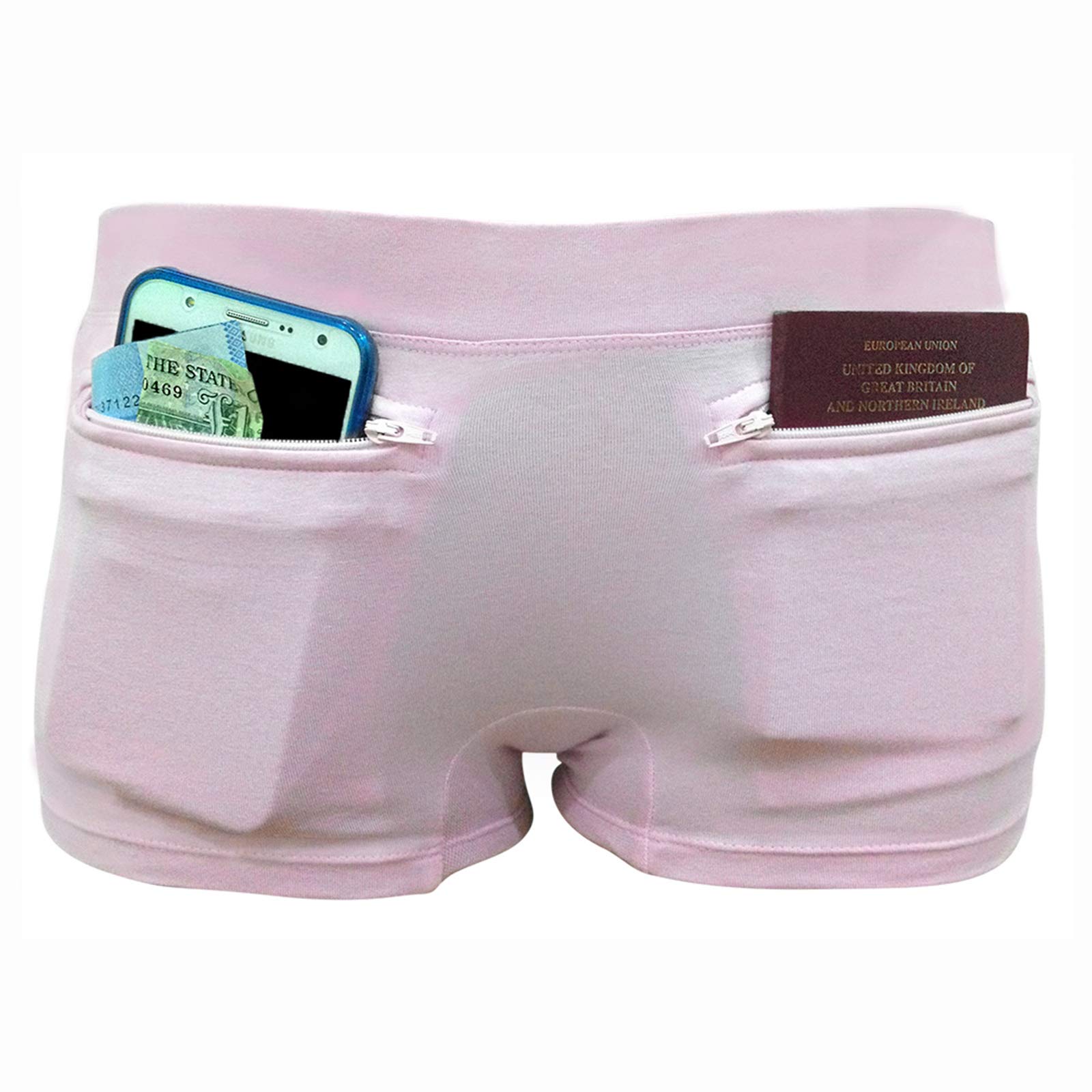 Women's Underwear with 2 Secret Zipper Pockets 100 Pickpocket & Loss