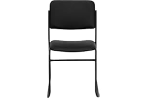 Flash Furniture HERCULES Series 500 lb. Capacity High Density Black Vinyl Stacking Chair with Sled Base