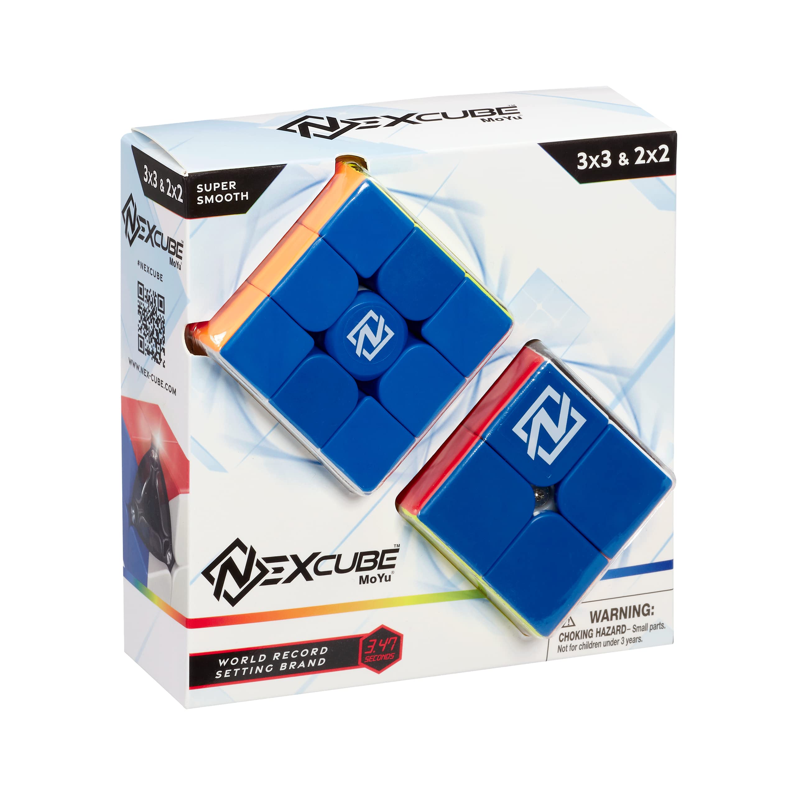 Nexcube 3x3 + 2x2 - The World-Record Holding Speed Cube! | Super Smooth 3x3 Speed Cube | Includes 2x2 Practice Cube | Brain Teaser Puzzles for Adults and Kids | Ages 8+