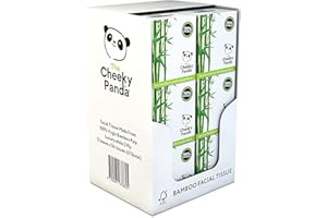 The Cheeky Panda Bamboo Facial Tissues Boxes | 12 x Tissue Boxes | Soft 3 Ply Bamboo Tissue Paper Bulk | Sustainable Tissues Cube Box