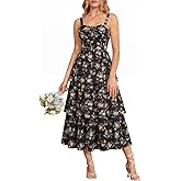 Scarlet Darkness Milkmaid Corset Dress for Women Summer Wedding Guest Dresses Cocktail Floral Sundress with Pockets