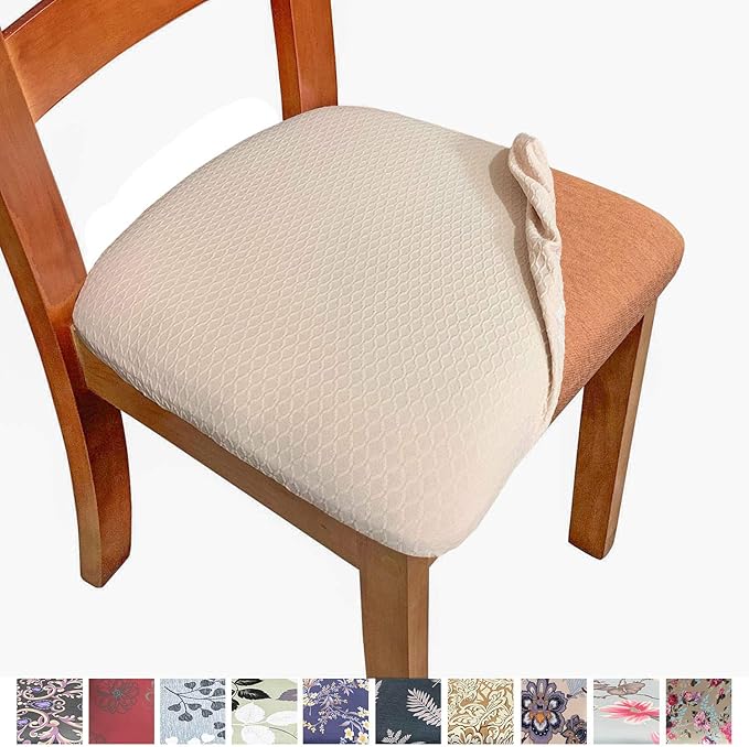Melaluxe Stretch Dining Room Chair Seat Covers, Removable