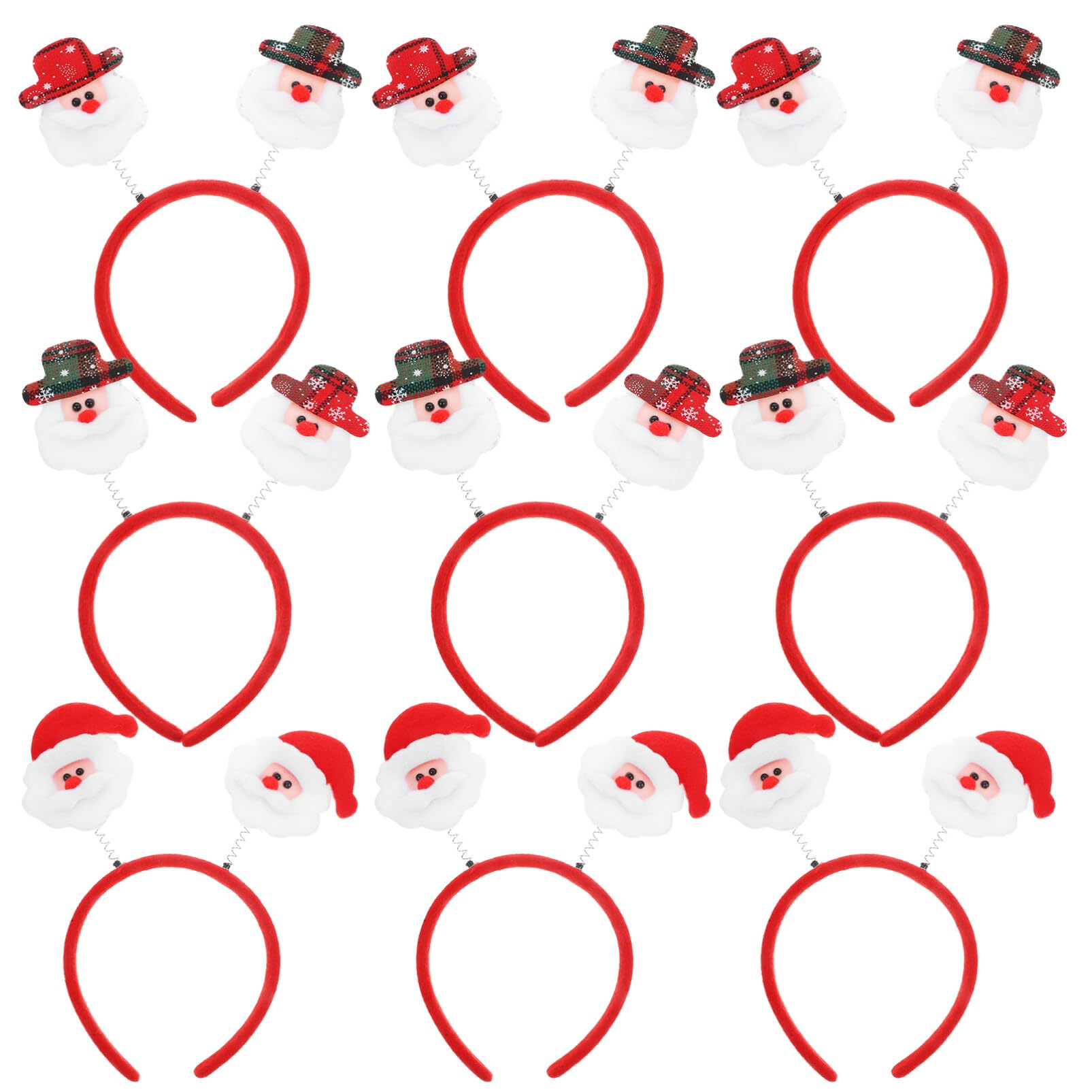 frcolor Band Santa Claus Christmas Tree Christmas Antlers Christmas Bears Gloves Headbands For Parties, Set of 9