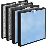 HSP001 True HEPA Replacement Filter Compatible with HSP001 Air Clean-er Purifier 4-in-2 filters of HEPA Filter, Activated Carbon and Cold Catalyst, 2 Packs