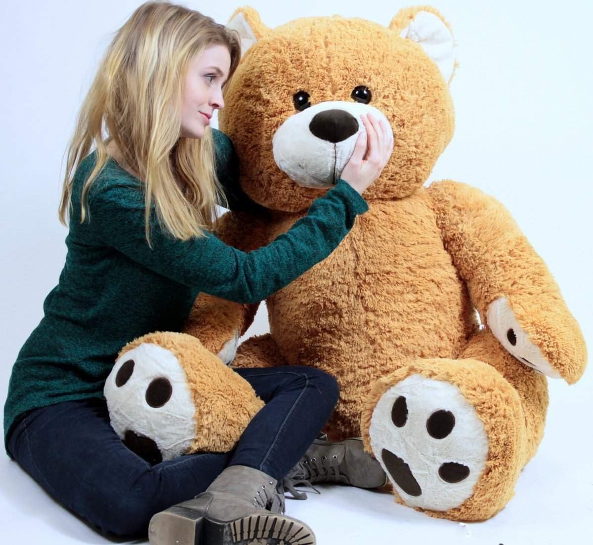 big plush 4 foot teddy bear extra soft 48 inch honey