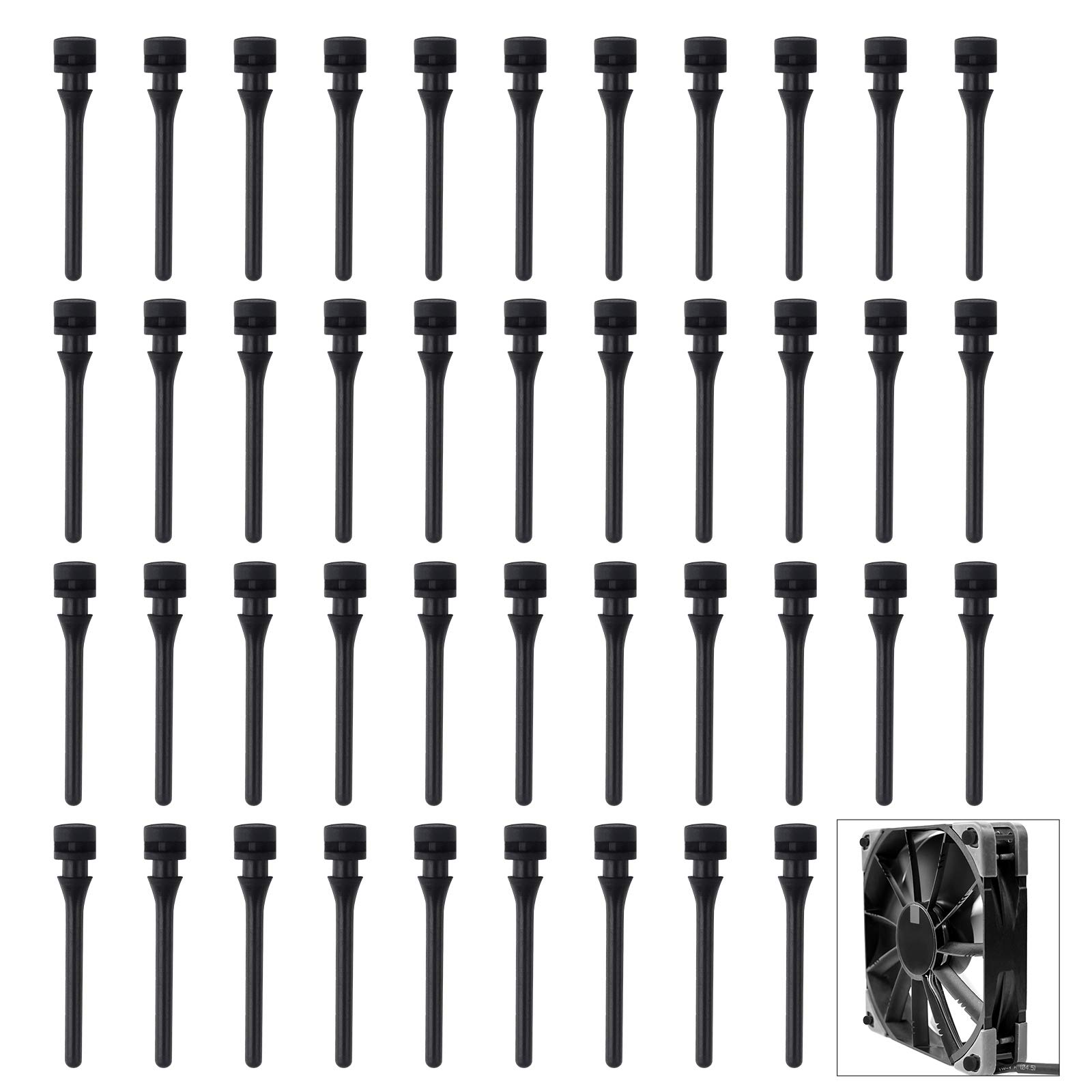 50Pcs Anti-vibration Fan Mount Soft Rubber Case Fan Screw PC Fan Anti-vibration Rubber PC Anti-vibration Screw for PC Case Fan or PCU Fan (4.3 * 0.7cm)