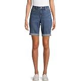 High-Rise Denim Bermuda Shorts 