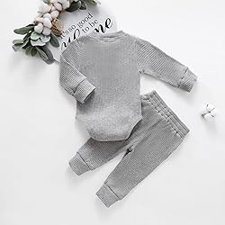 Newborn Baby Boy Girl Clothes Ribbed Knitted Cotton