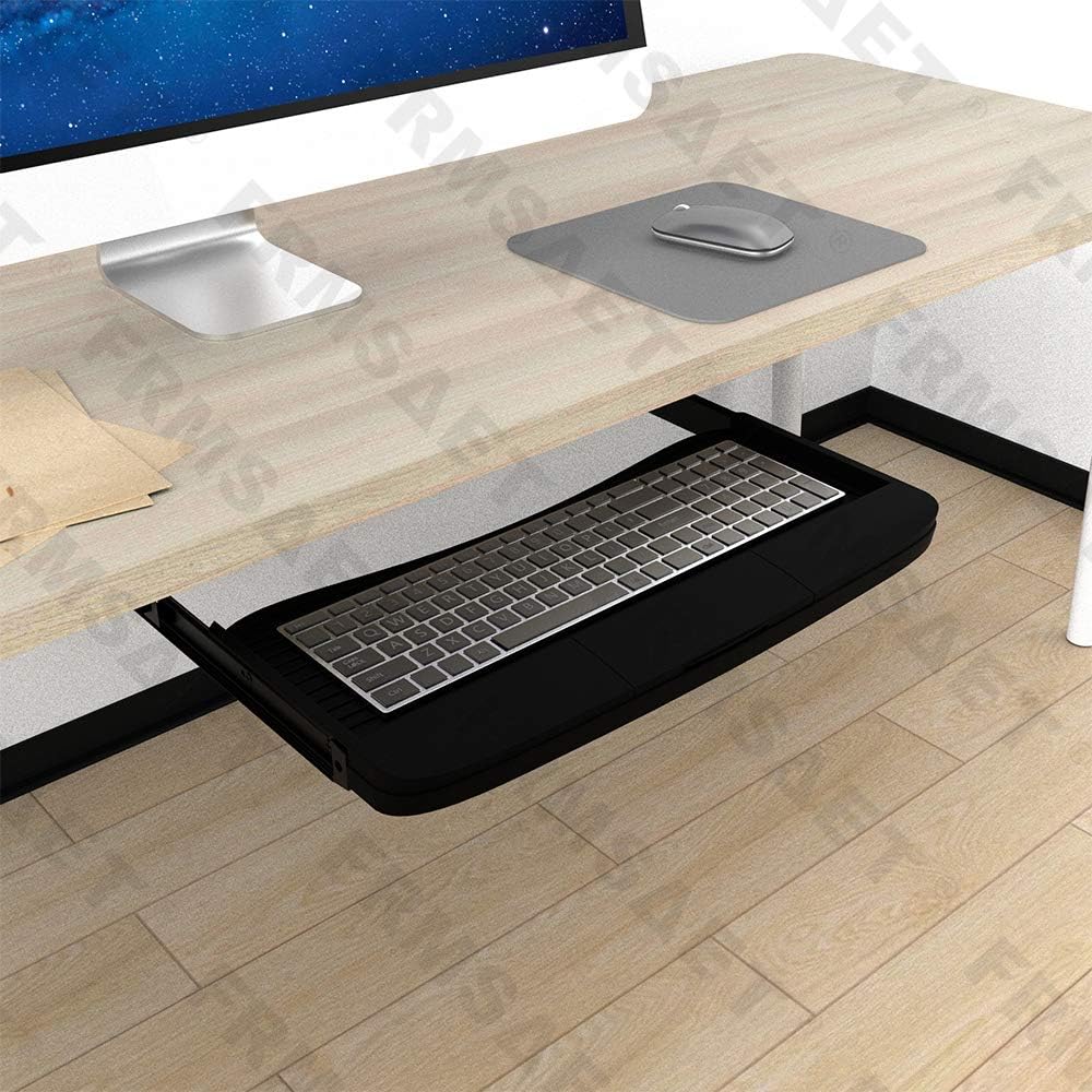 FRMSAET Office Supplies Holder Furniture Accessories Computer Keyboard Drawer Organizer Underdesk Multipurpose Tray with Adjustable Height Brackets-Used to Store Your Tools, Pencil, Eraser(Small, Black) : Office Products