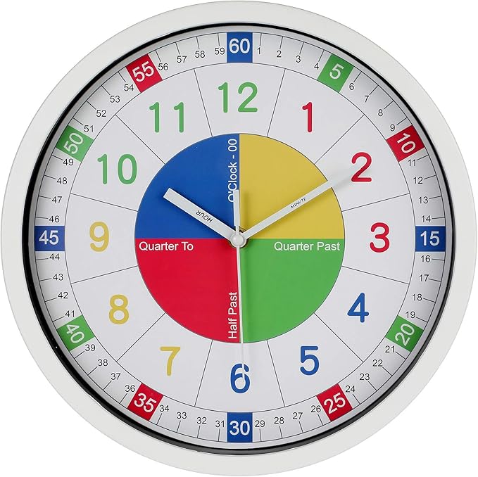 Genbaly Teaching Clock with Silent Movement Educational Clock That