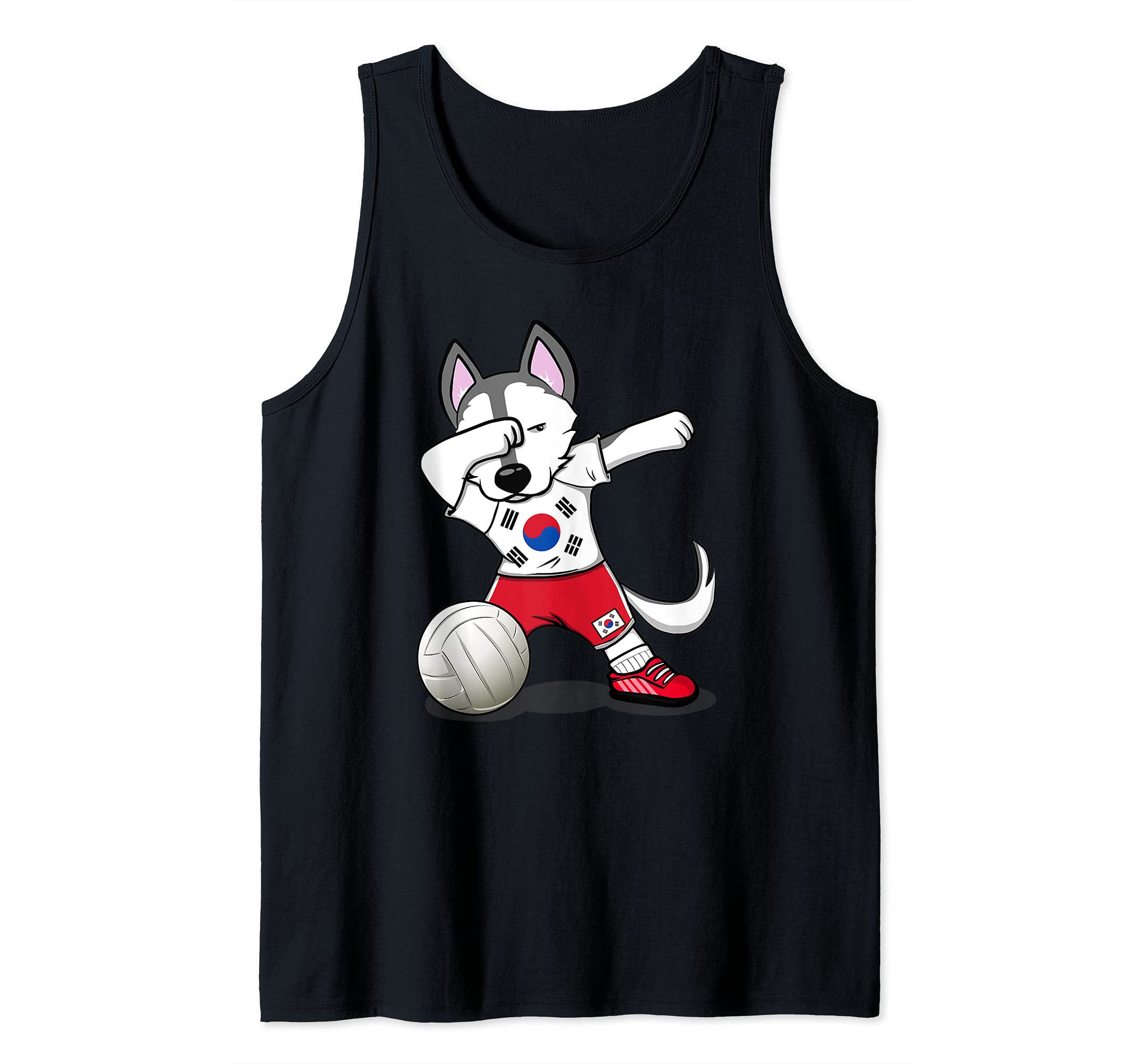 Dabbing Husky South Korea Volleyball Fans Jersey Korean Flag Tank Top