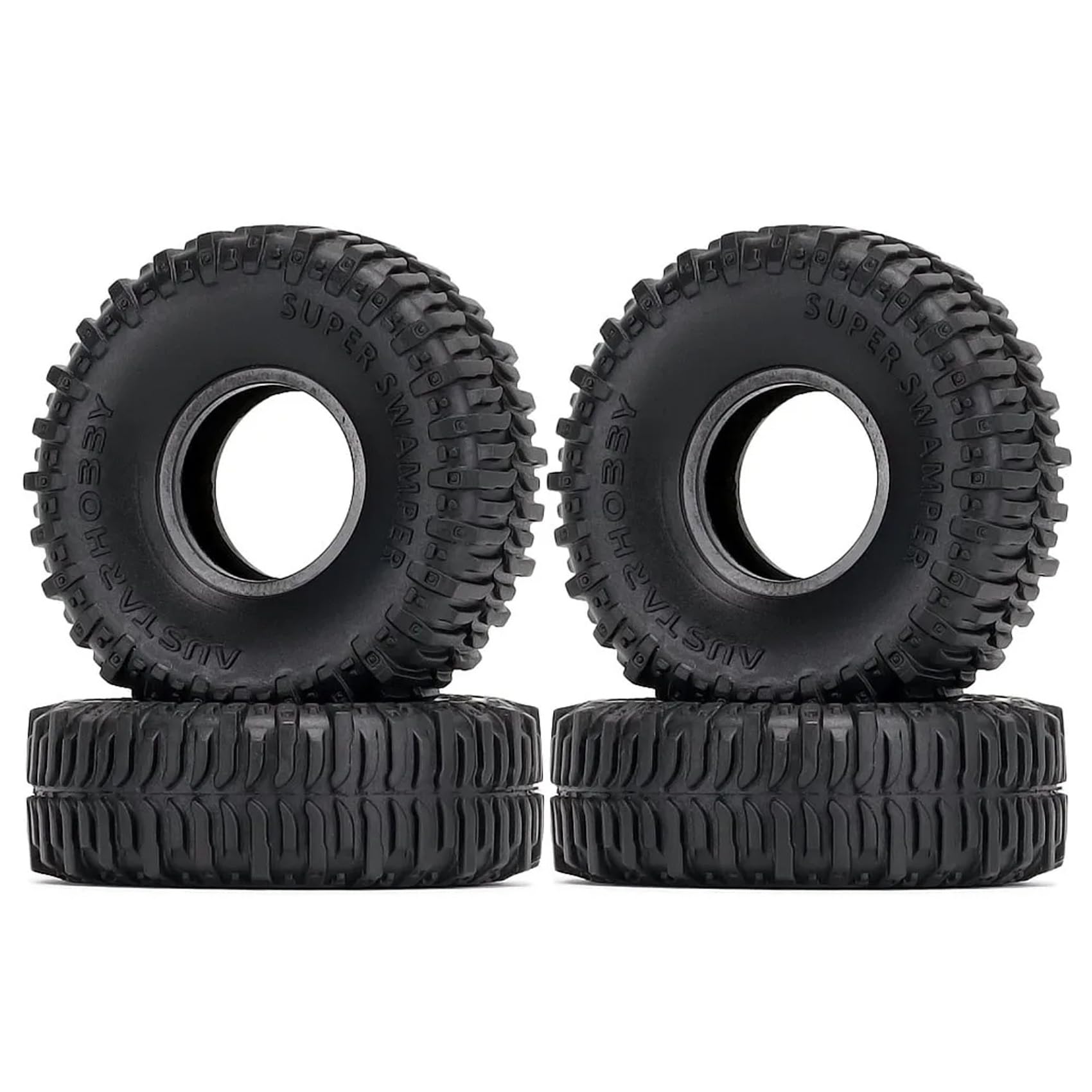 KINGCOO 4PCS 1.0" Rubber Tyre All Terrain RC Crawler Car Wheel Tires für 1/18 1/24 RC Rock Crawler Auto für Axial AX24 SCX24 FMS FCX24 FCX18 TRX4M Enduro24 Upgrade Parts (60x21MM)