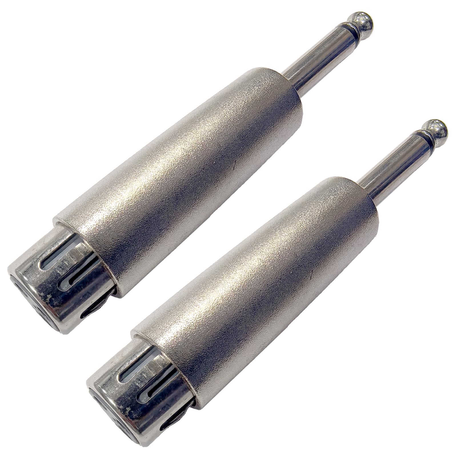 WLGQ 6.35mm 1/4 Inch TRS to XLR Adapter Dual Sound Channel Headphone Stereo Audio Jack Adapter for Aux Cable, Guitar Amplifier, Digital Piano Amp Mixer- 6.5mm Male to XLR Female 2PCS