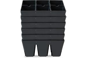 Epic Gardening Reusable Seed Starter Tray - Easy Watering Seed Starting Trays - Gardener Friendly Plant Trays for Seedlings | UV-Treated & BPA-Free -6-Cell Seed Starting Trays - 6 Trays/Black