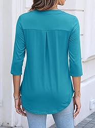 Halife Womens Tops Casual 3/4 Sleeve Summer Tunic