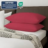 DN Collection Pillow Cases 2 Pack 50x75cm Red Microfiber OEKO-TEX view 8