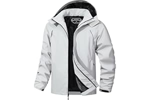 MAOYSSEN Outdoor Men's Waterproof Raincoat Windbreaker Lightweight Rain Jacket with Detachable Hood