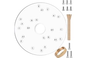 YAIRMIS 6-1/2" Router Base Plate, Clear Acrylic, Letter-Marked Holes, w/BrassCentering Pin &Brass Nut, Screws for Trim Routers (6-1/2" Circle)