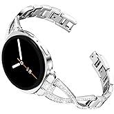 HAYONLIY Bling Metal Bands Compatible with Samsung Galaxy Watch 8 40mm 44mm/Galaxy Watch 8 Classic 46mm,Dressy Diamond Replacement Strap Women