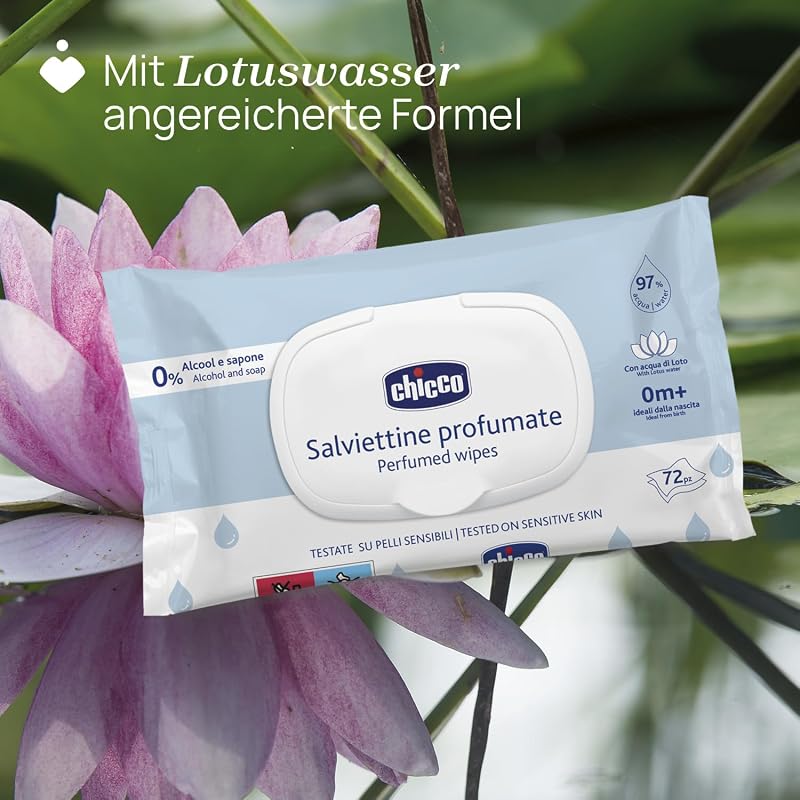 Neugeborenen-Baby-Mehrzweck-Reinigungstücher mit Plaquette, alkoholfrei, parfümiert, für empfindliche Haut geeignet, Multipack mit 864 Tüchern, 12 Packungen mit 72 Tüchern