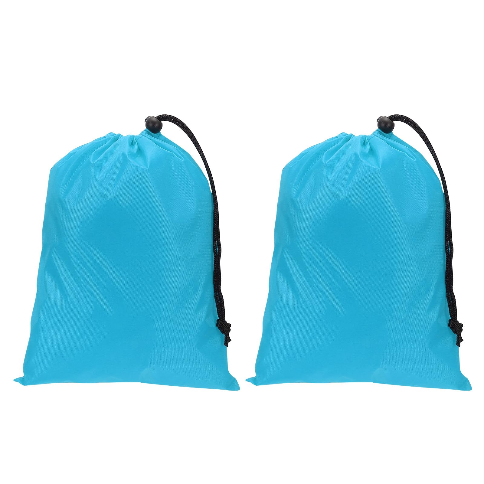 PATIKIL Polyester Laundry Bag, 2 Pack 12"x9" Heavy Duty Travel Bag with Drawstring Tear Resistant Dirty Clothes Storage for Traveling Camping College Dorm, Sky Blue