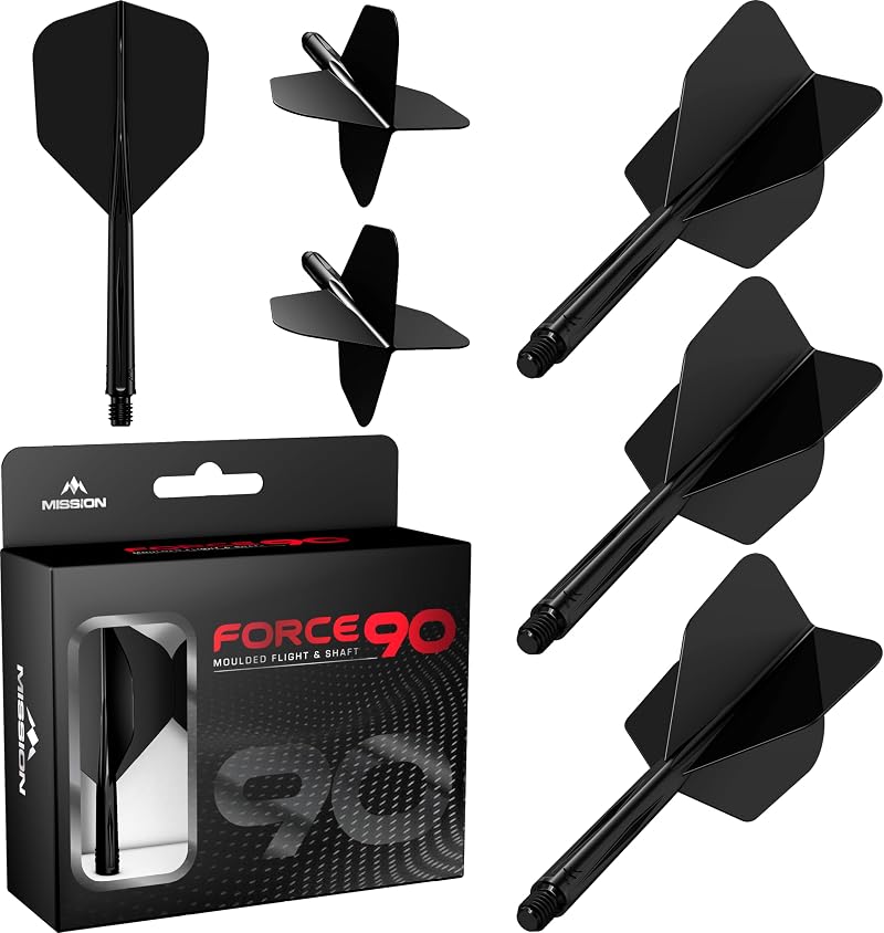 Mission Darts Force 90 Integrated Flight and Shaft Set Pack of 3