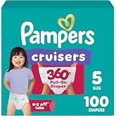 Pampers Diapers - Cruisers 360 - Size 5, 100 Count, up to 100% Leakproof Pull-On Diaper for Active Babies