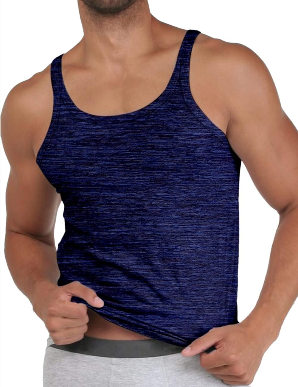 Men's Basic Tank Top Undershirts Crew Neck Sleevless AShirts with Thin