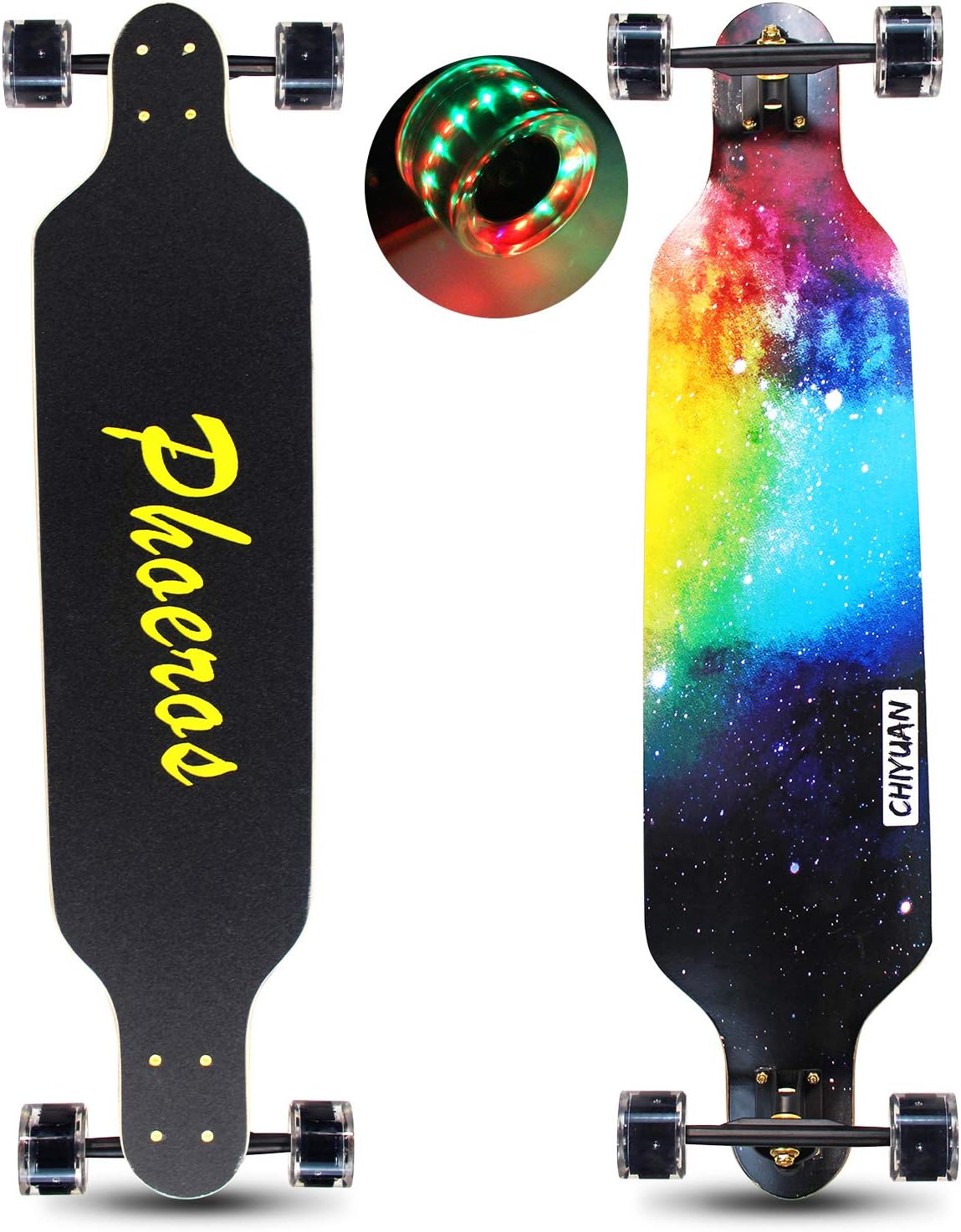 Beginners Adults for Wheels Flashing with Skateboard Cruiser Longboard