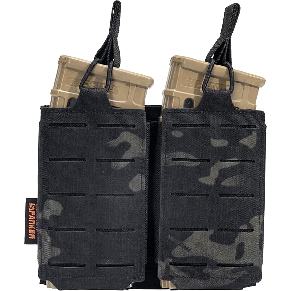 Tactical Vest ELVO Tactical Molle Mag Pouch, Open-Top Molle Double/Triple Stacker 5.56 7.62 Magazine Pouches Holder Carrier For Rifle M4 M14 G36 HK416 AR-15 And Glock 17 19 M1911 9MM Magazines Holster