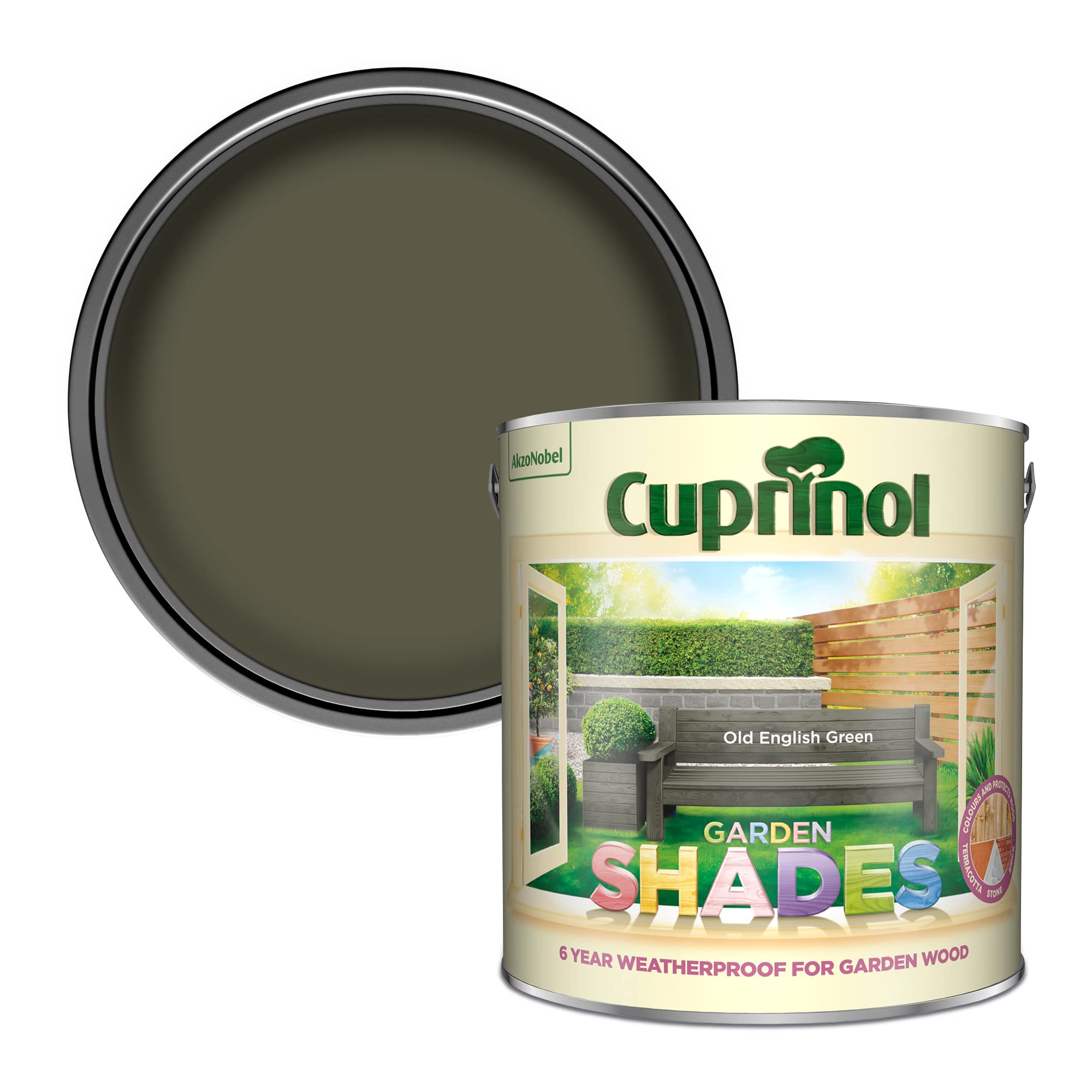 Cuprinol 5092586 Garden Shades Exterior Woodcare, Old English Green,2.5L