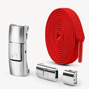 Elastic No-Tie Shoelaces-1 Pair Free-Tie Shoelaces, 2pcs Elastic Shoelaces & 2pcs Shoelace Buckles for Sneakers Canvas Shoes