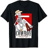 Kille-rs Vintage Cowboy Western Skeleton Funny Men Women T-Shirt