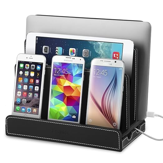 EasyAcc Black PU Leather Multiple Device Cord Organizer Amazon.co.uk